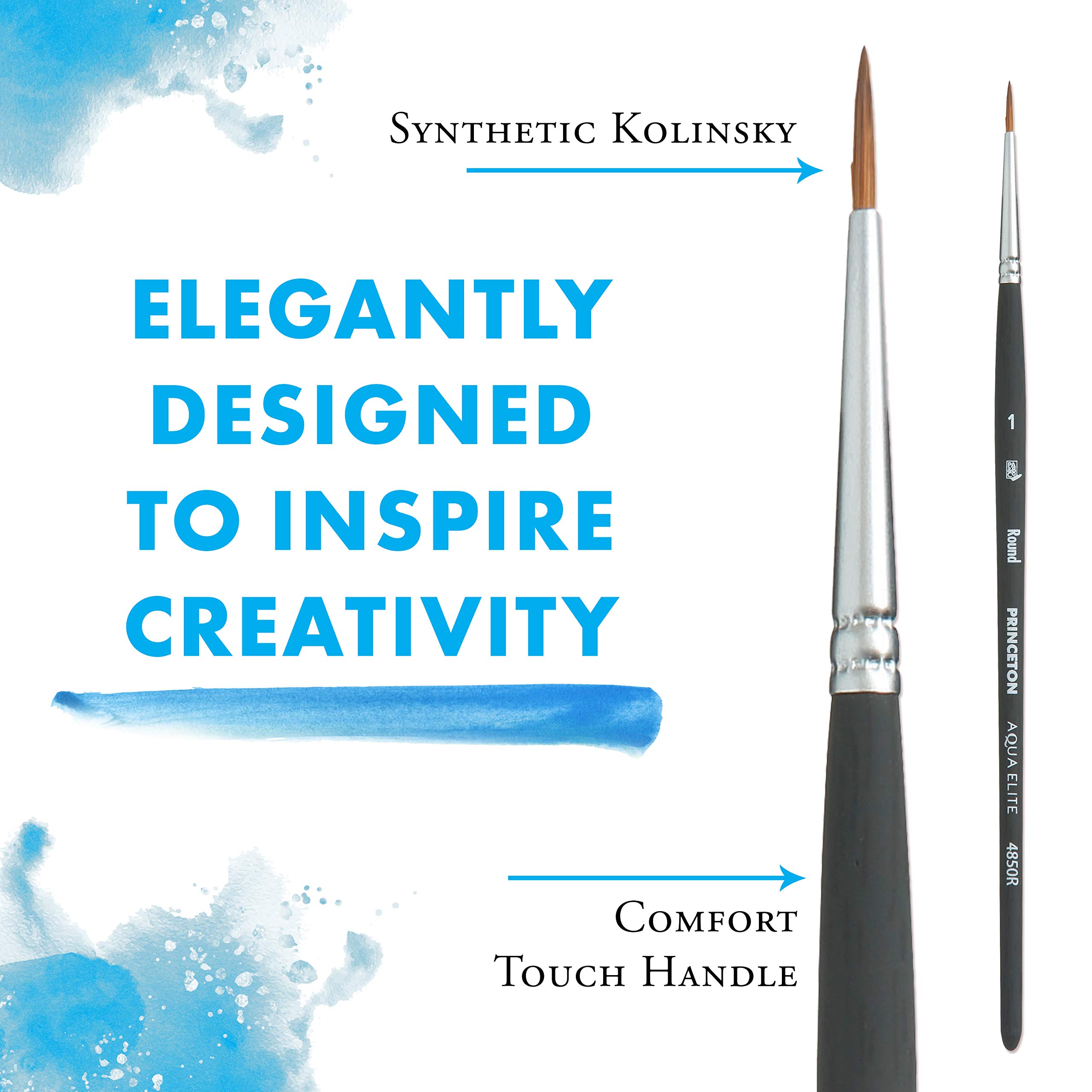 Princeton Aqua Elite Round Brush, Synthetic, Short Handle, Size 1, 1 Count - Image 4