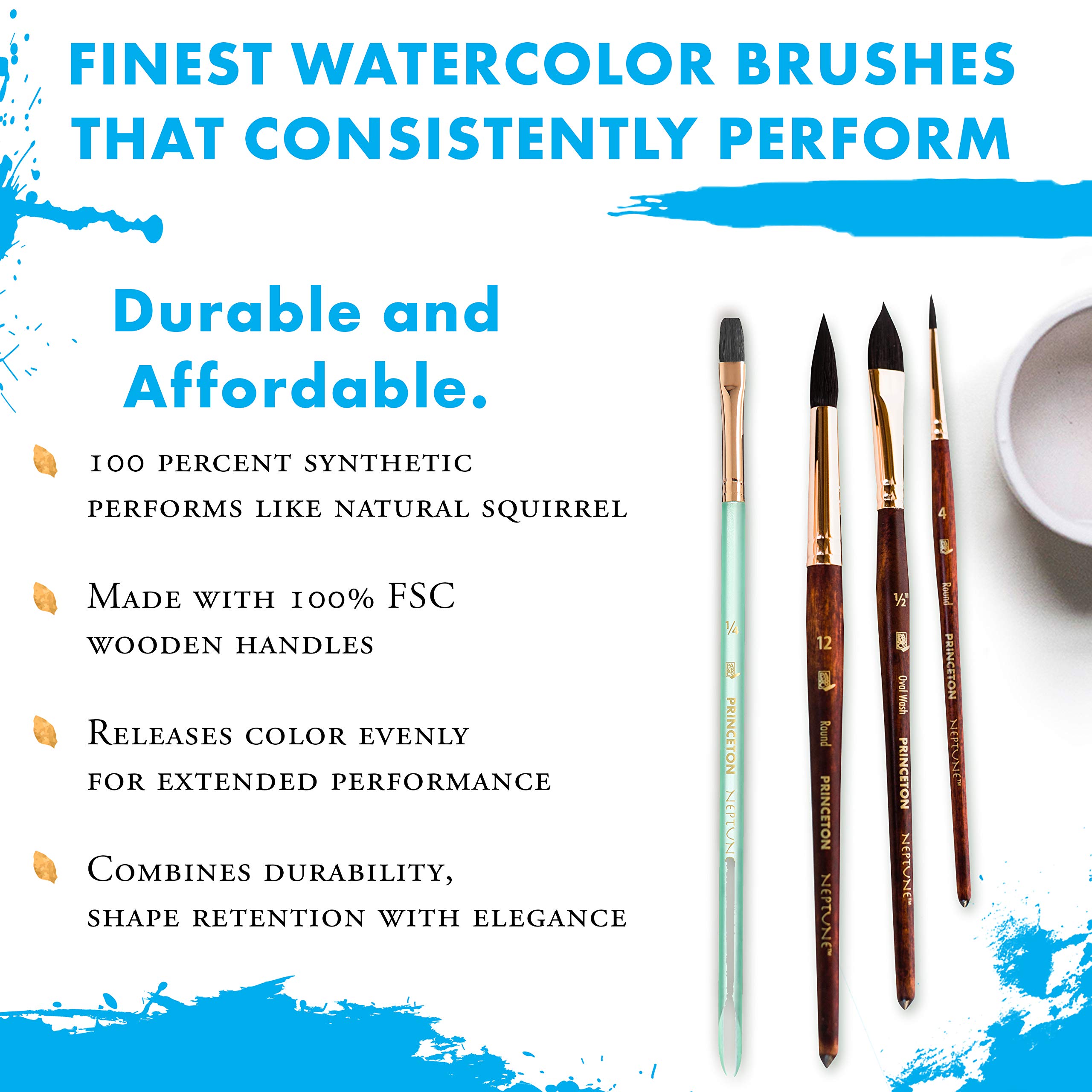 Princeton Artist Brush, Neptune Series 4750, Synthetic Squirrel Watercolor Paint Brush, Script Liner, Size 1 - Image 6