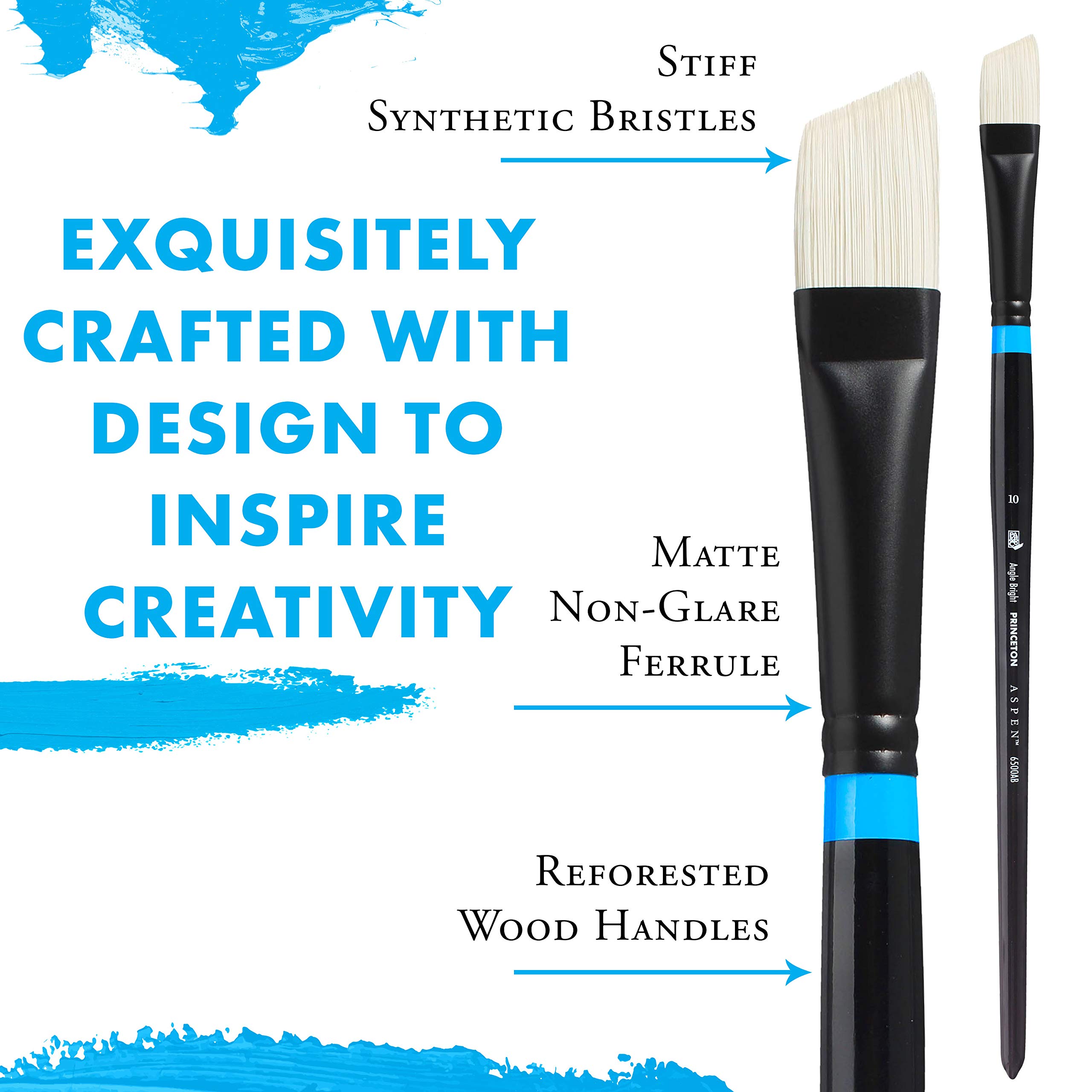 Princeton Aspen Flat Mottler Brush, Synthetic, Short Handle, Size 3 inch, 1 Count - Image 4