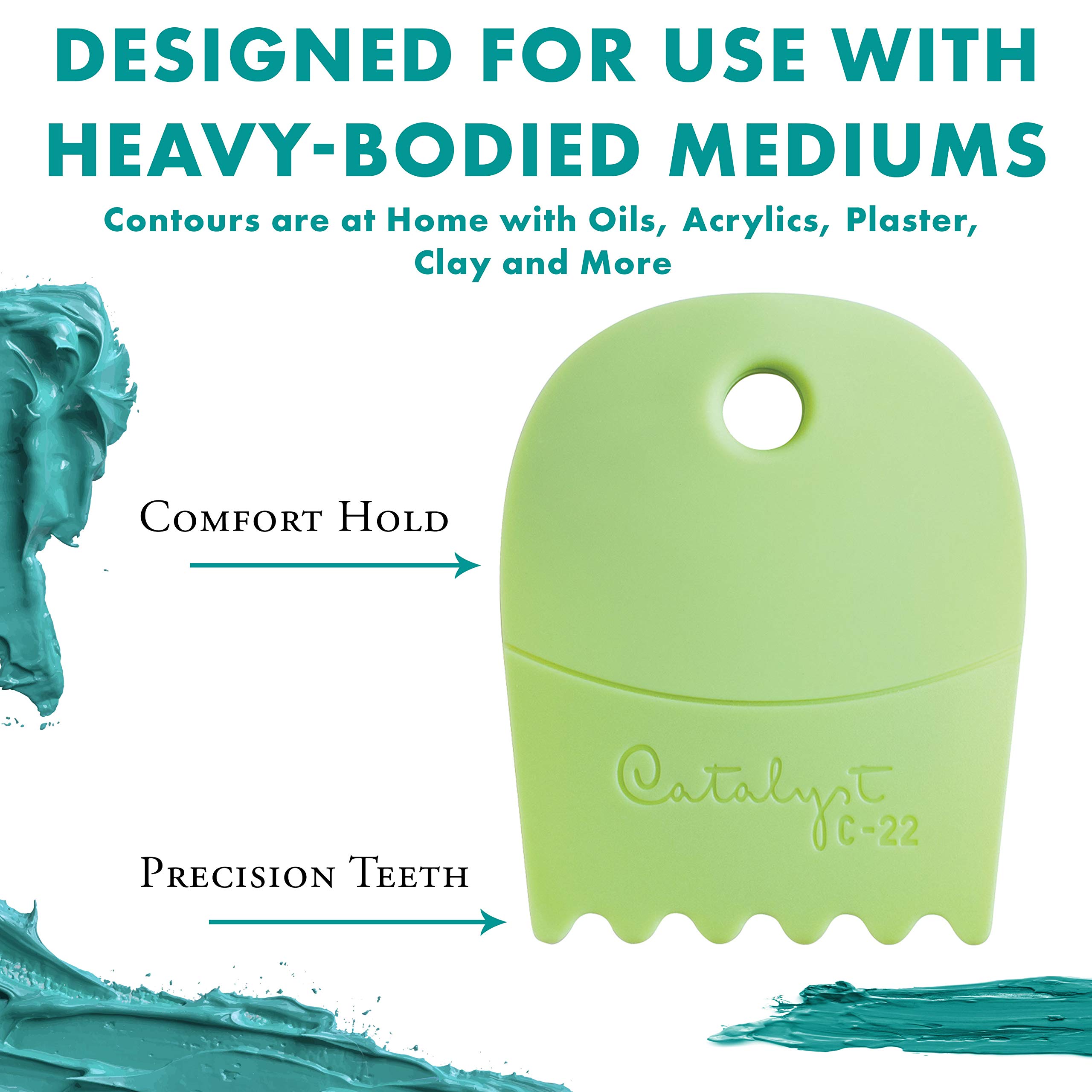 Princeton Catalyst Contour Brush, Synthetic, Green, Size 22, 1 Count - Image 4