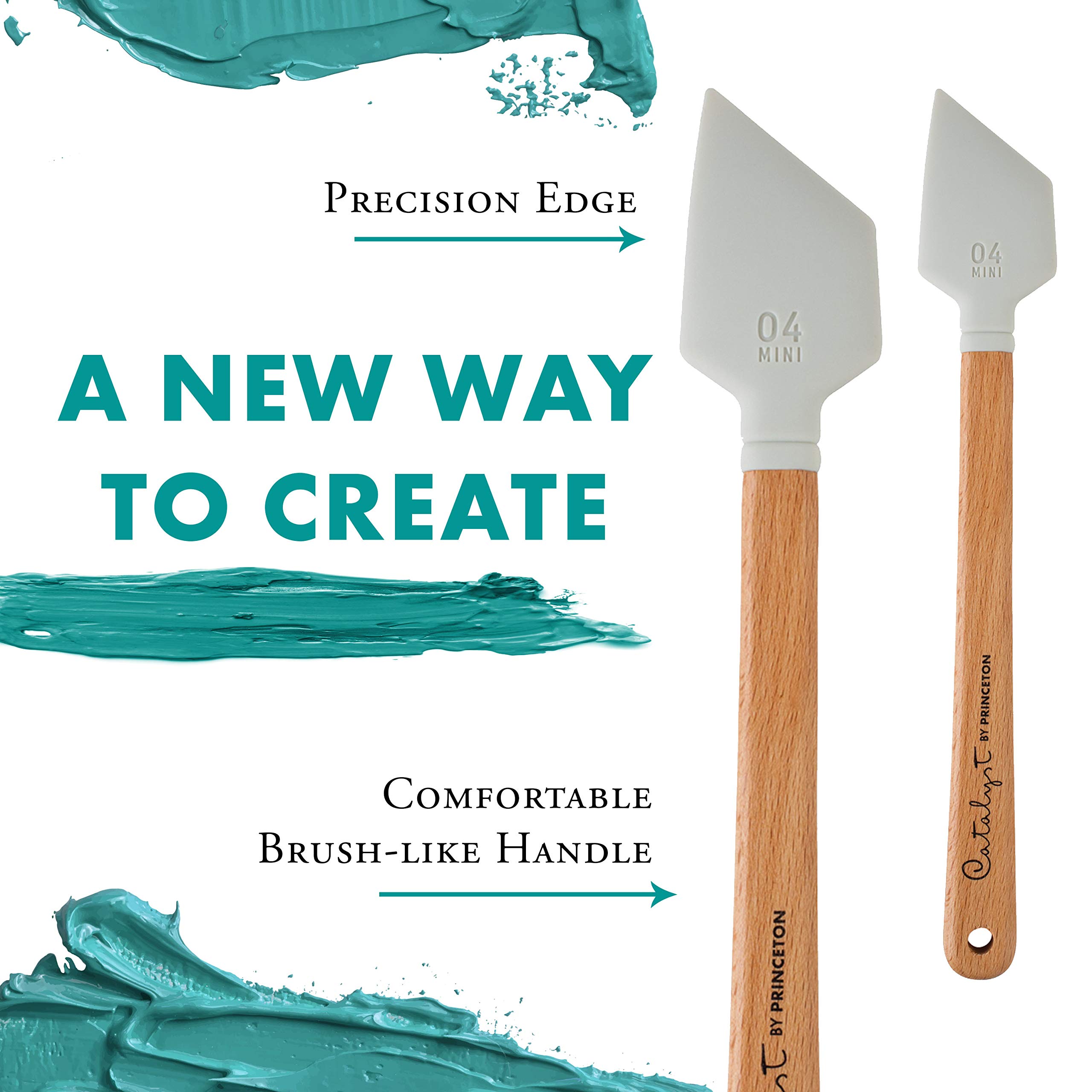 Princeton Catalyst Silicone Mini Blades, for Ceramics, Plaster, and Heavy Acrylic Media, Mini Blade No. 4 White - Image 4