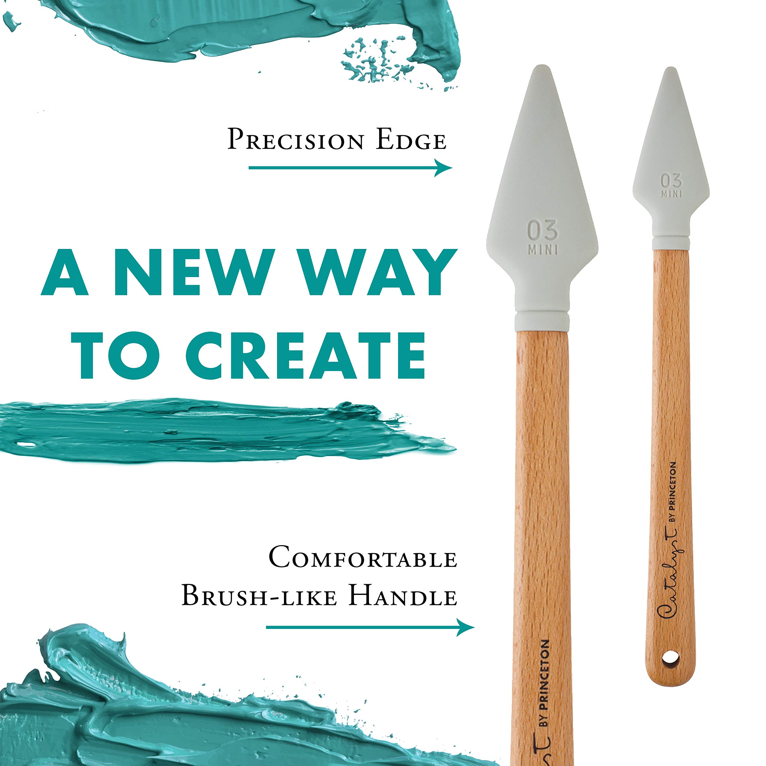 Princeton Catalyst Silicone Mini Blades, for Ceramics, Plaster, and Heavy Acrylic Media, Mini Blade No. 3 White - Image 4