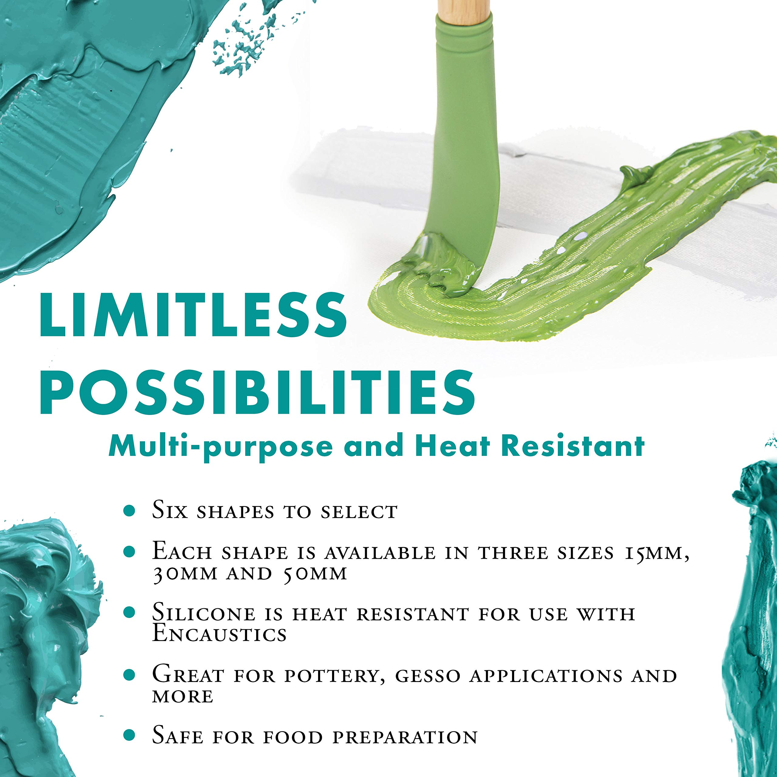 Princeton Catalyst Tools, Art Supplies for Texturizing and Moving Paint, Silicone Blade- 50mm, Yellow - Image 3