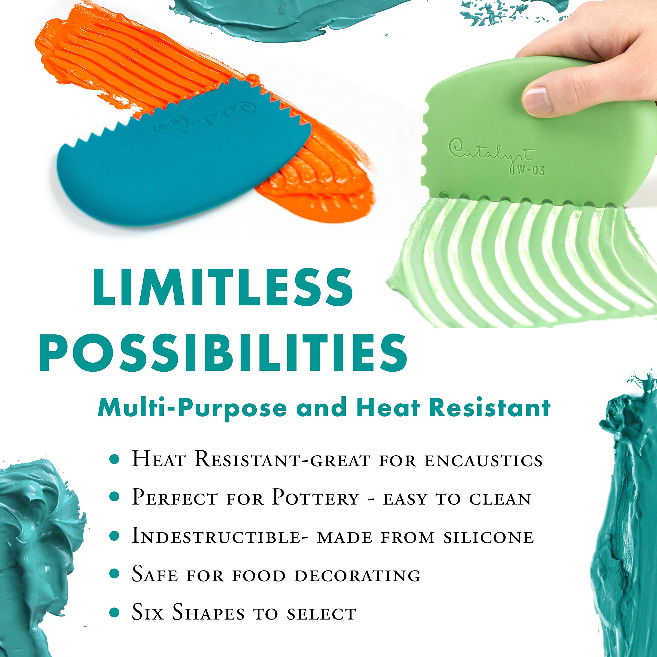 Princeton Catalyst Silicone Wedges, for Artist Paint, Plaster, Clay and Frosting, Wedge No. 5 - Image 3