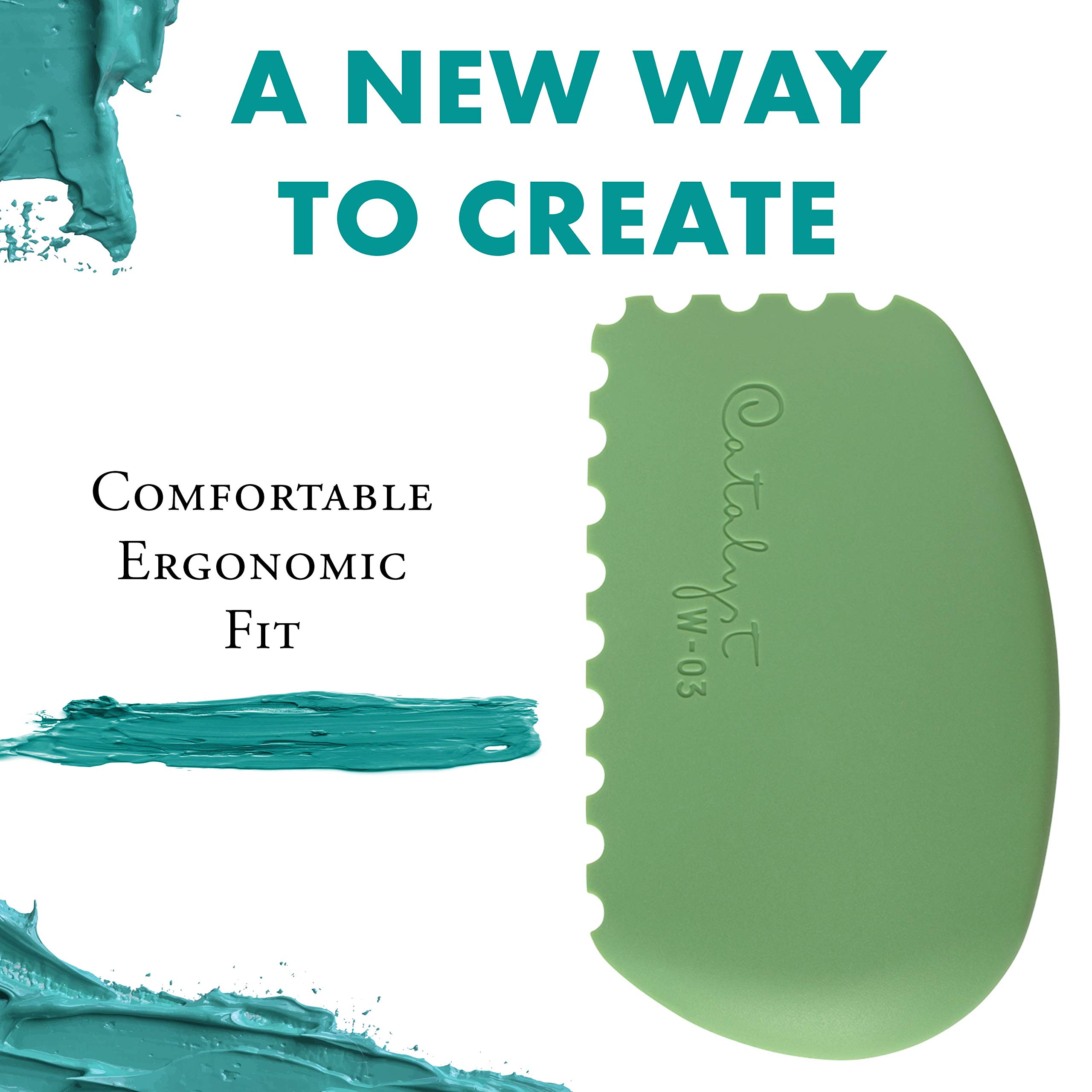 Princeton Catalyst Tools, Art Supplies for Texturizing and Moving Paint, Wedge- Green - Image 4