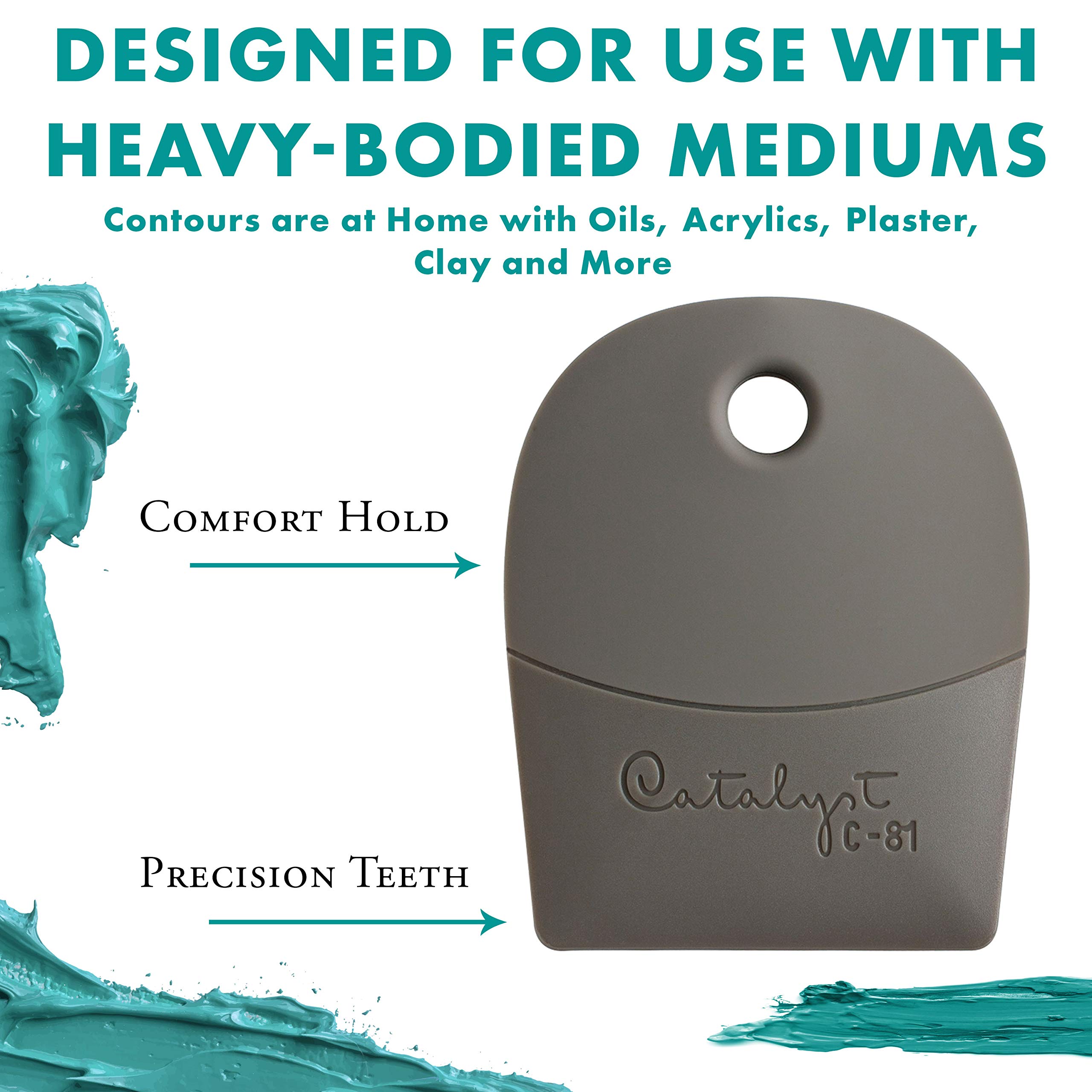 Princeton Catalyst Tools, Art Supplies for Texturizing and Moving Paint, Contour- Taupe - Image 4