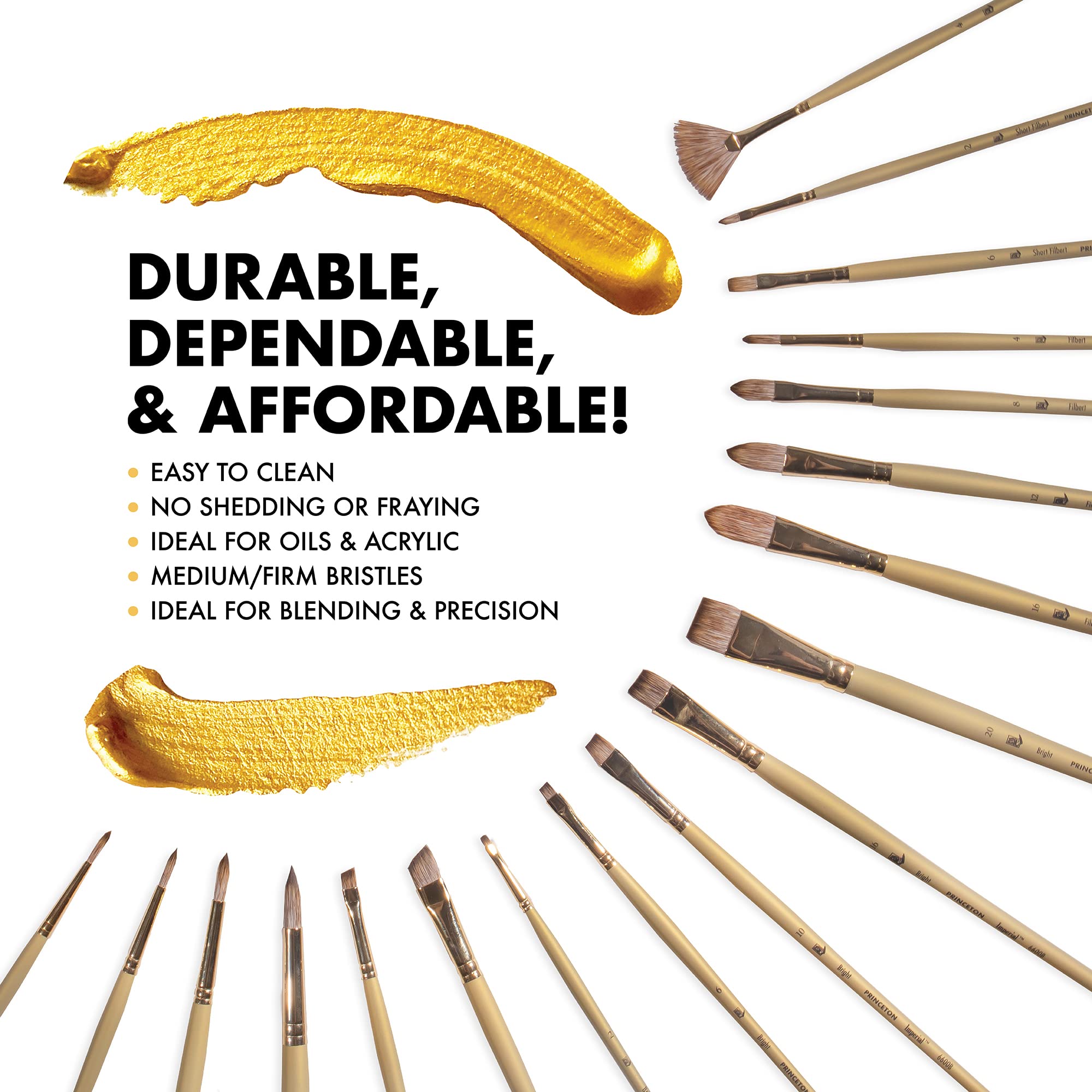 Princeton Imperial Paintbrush, Size 2, Gold - Image 4