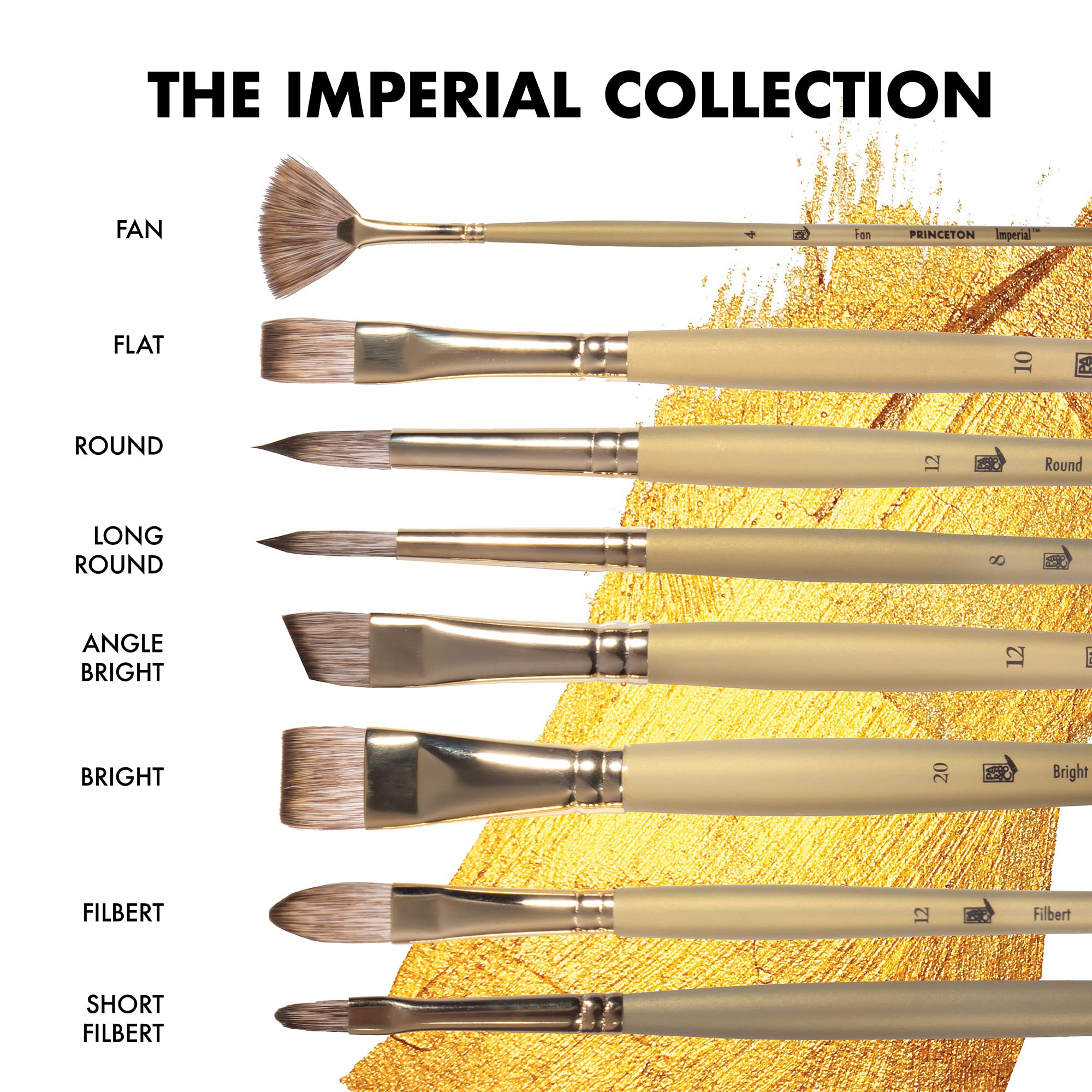 Princeton Imperial Paintbrush, Size 2, Gold - Image 7