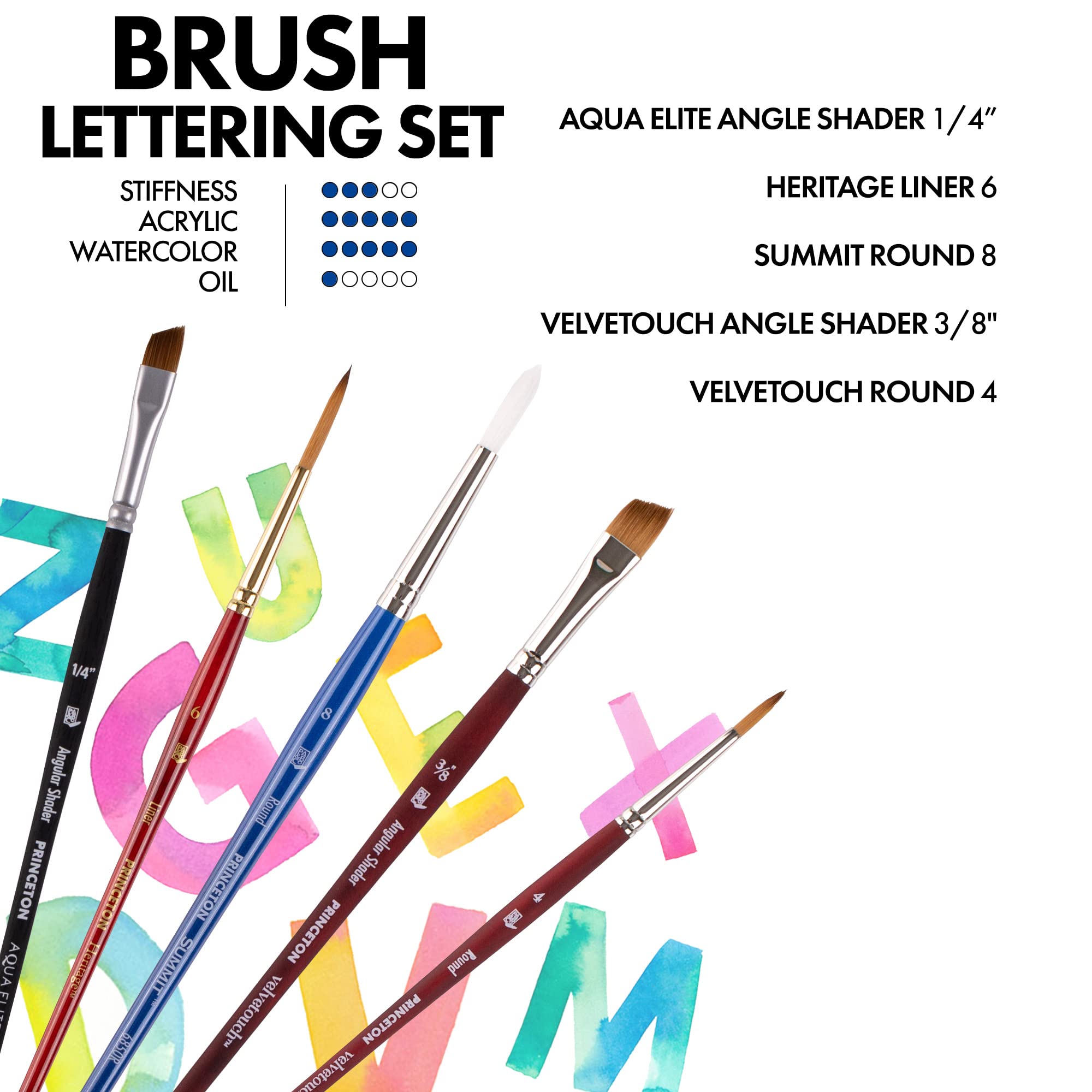 Princeton Lettering Brush Set, 5 Piece, 1 Count - Image 3