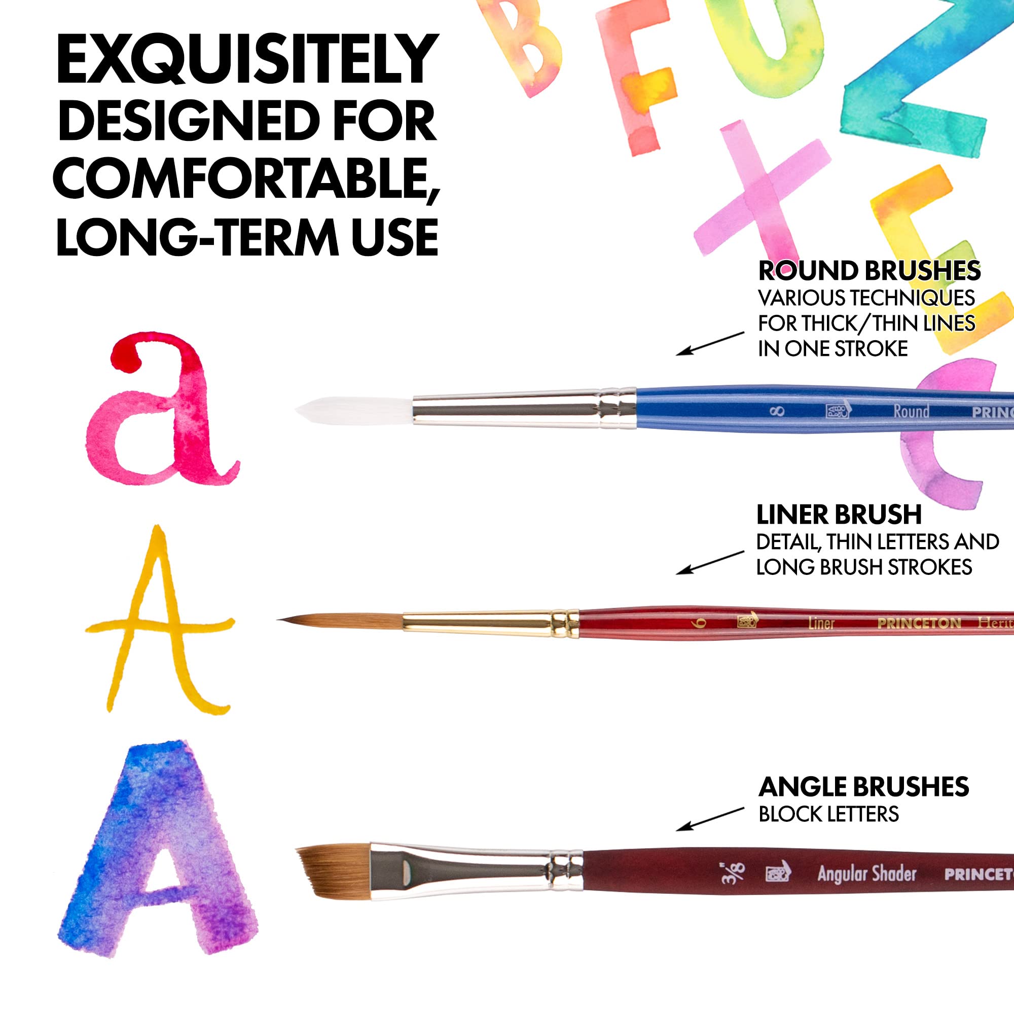 Princeton Lettering Brush Set, 5 Piece, 1 Count - Image 6