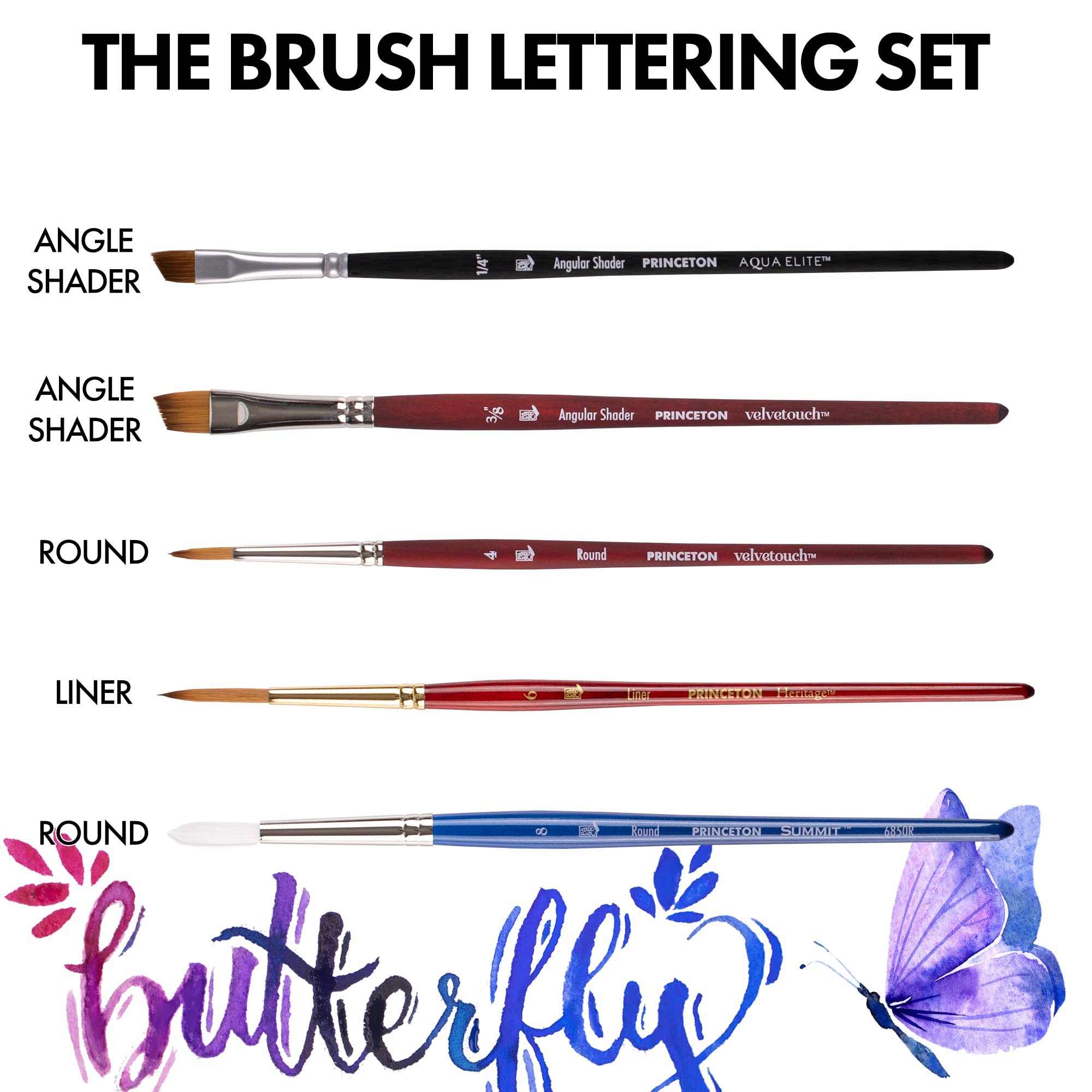 Princeton Lettering Brush Set, 5 Piece, 1 Count - Image 7
