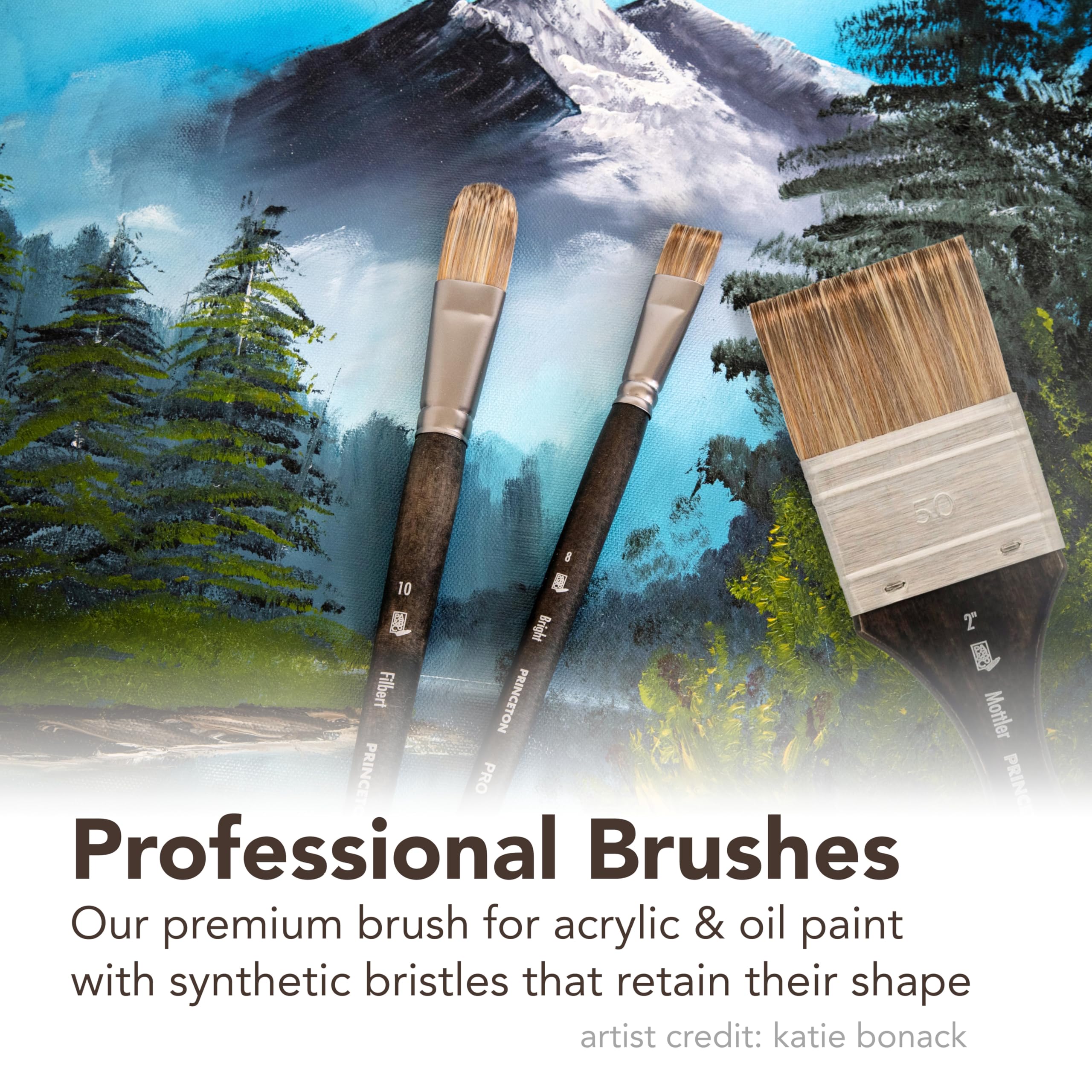 Princeton Pro Series 6000 Synthetic Brush - Bright, Long Handle, Size 10 - Image 3