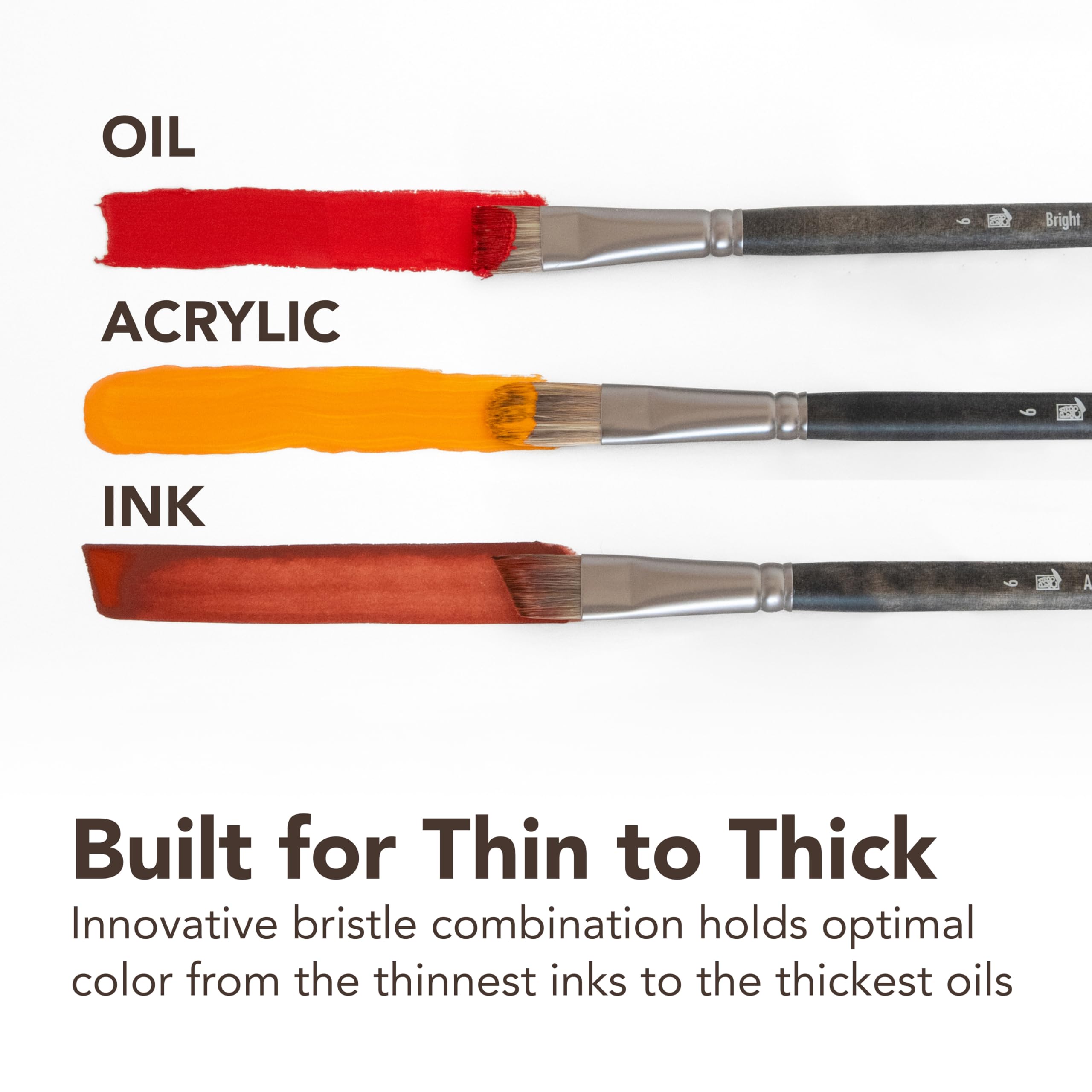 Princeton Pro Series 6000 Synthetic Brush - Bright, Long Handle, Size 10 - Image 4