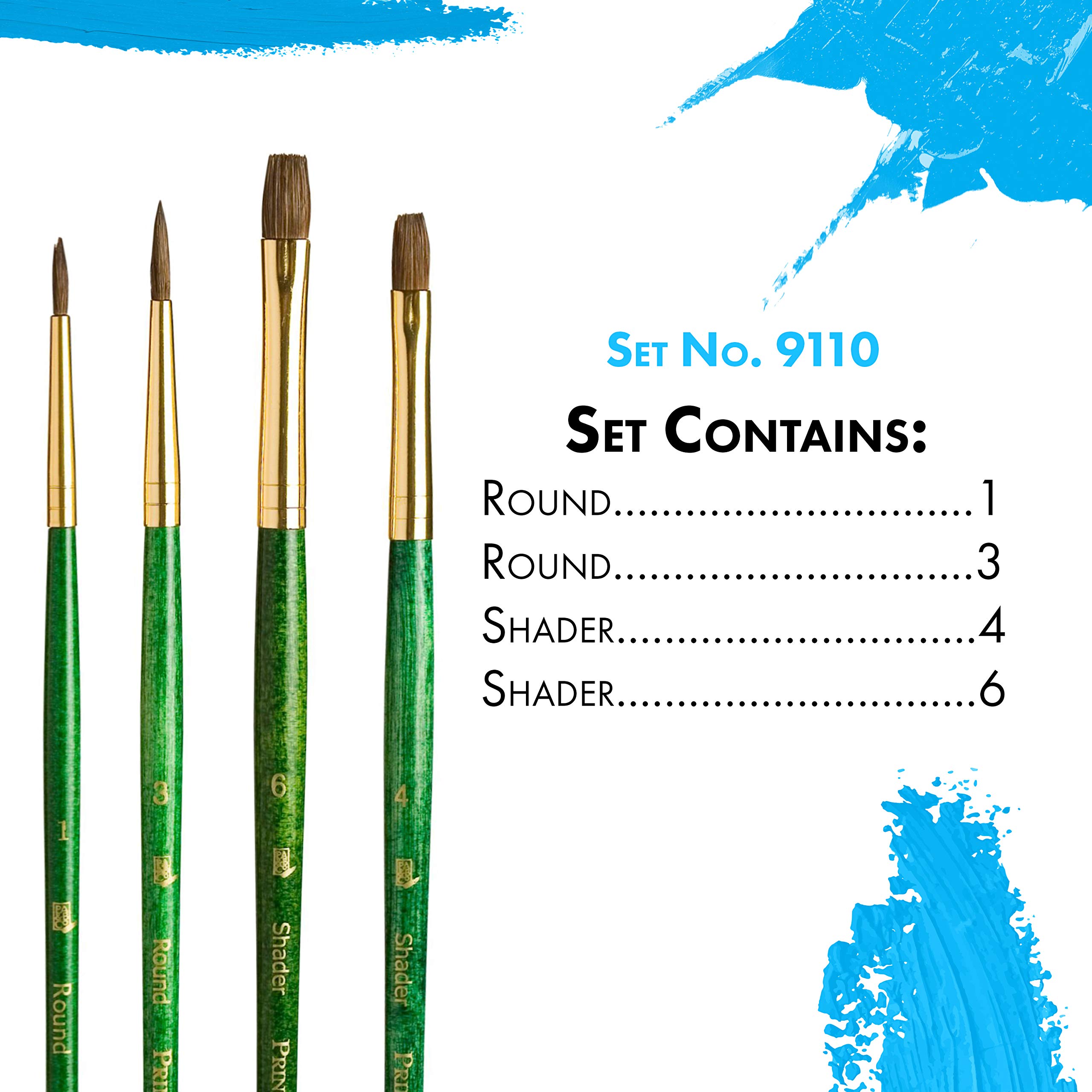 Princeton RealValue Brush Set, Camel, Green Handle, 4 Piece, 1 Count - Image 3