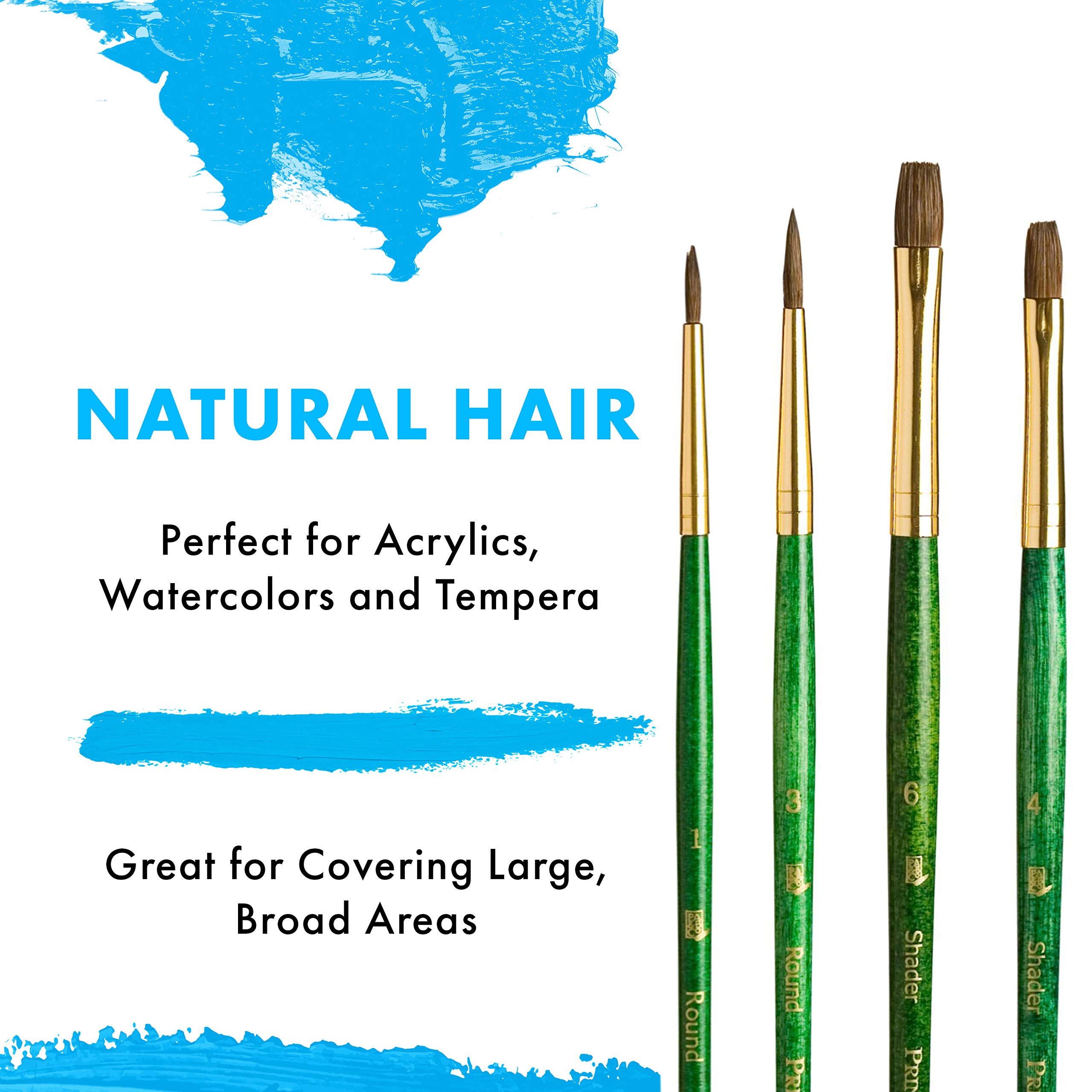 Princeton RealValue Brush Set, Camel, Green Handle, 4 Piece, 1 Count - Image 4