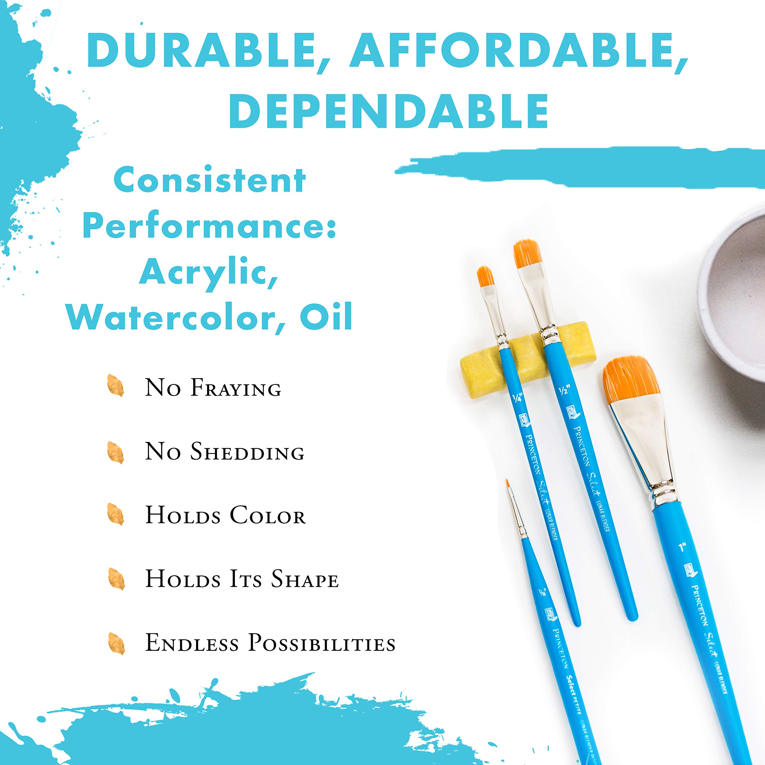 Princeton Select Artiste Spotter Brush, Synthetic, Short Handle, Size 5/0 inch, 1 Count - Image 6