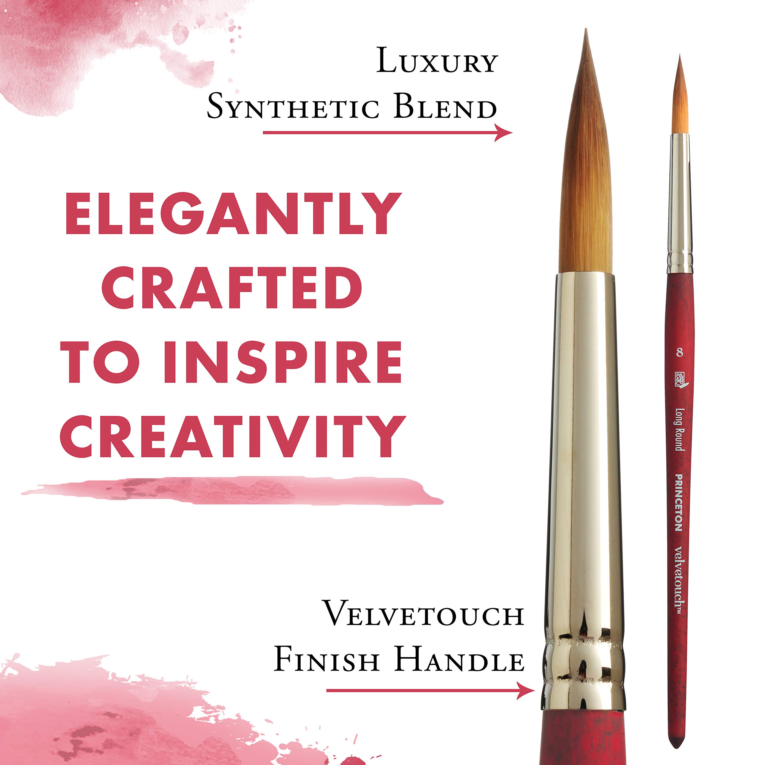 Princeton Velvetouch Long Round Brush, Synthetic, Short Handle, Size 8, 1 Count - Image 4