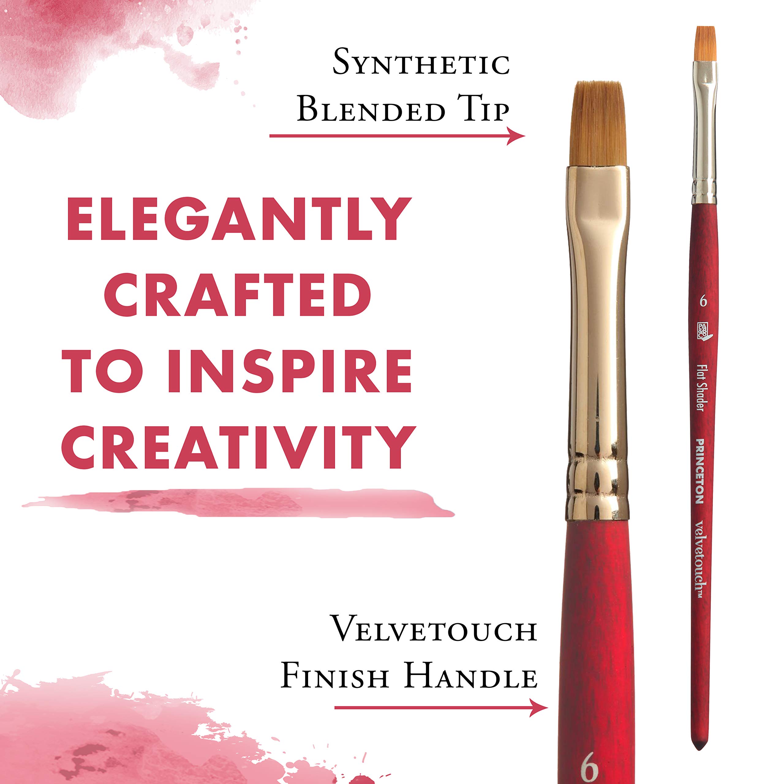 Princeton Velvetouch, Series 3950, Paint Brush for Acrylic, Oil and Watercolor, Flat Shader, 6 - Image 4