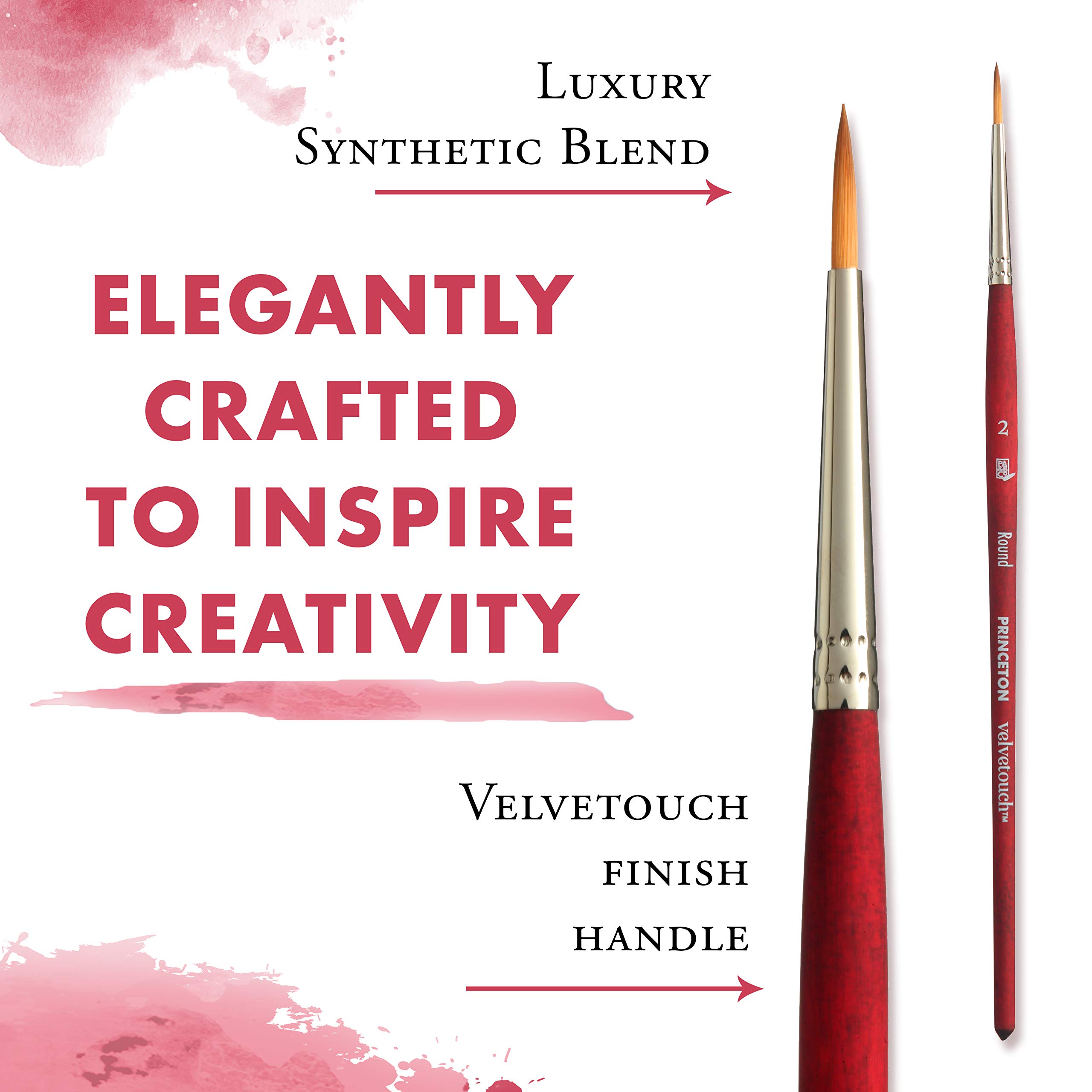 Princeton Velvetouch, Series 3950, Paint Brush for Acrylic, Oil and Watercolor, Round, 2 - Image 4
