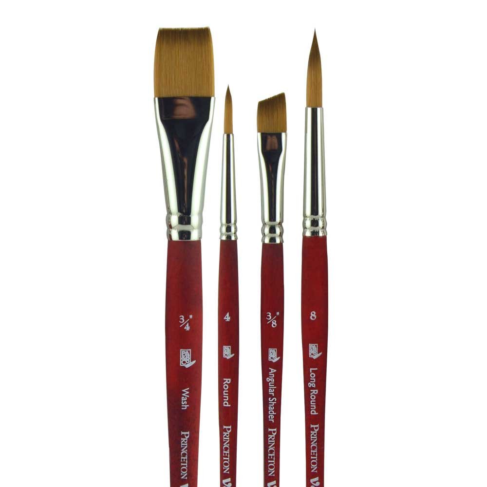 Princeton Velvetouch, Series 3950, Paint Brush for Acrylic, Oil and Watercolor, Set of 4 - Image 3