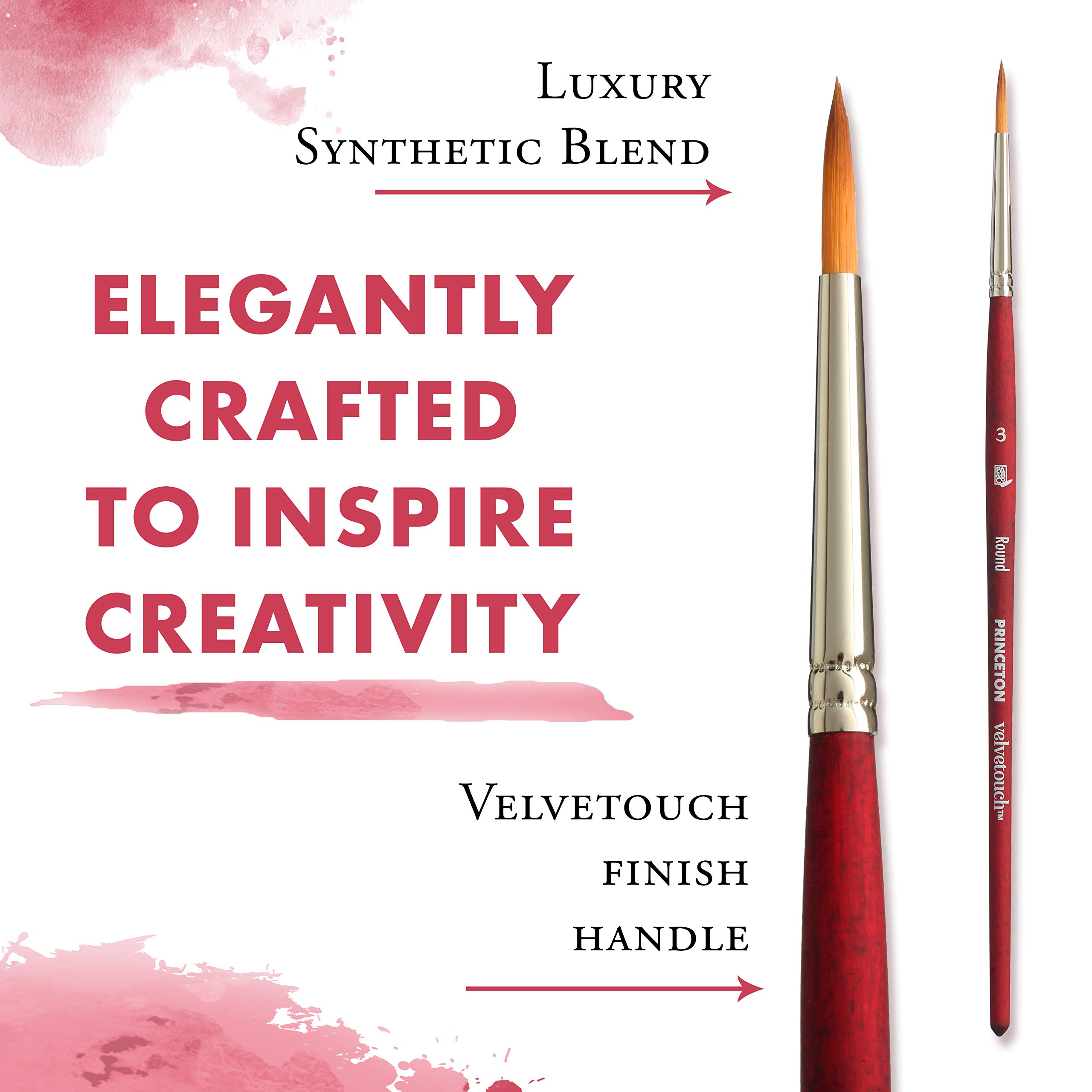 Princeton Velvetouch, Series 3950, Paint Brush for Acrylic, Oil and Watercolor, Round, 3 - Image 4